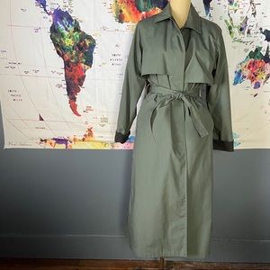 Classic London fog long insulated trench coat
